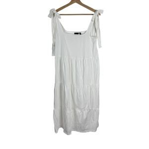 NWOT ASOS Petite White Cotton Mini Dress Sz 6 Cottagecore Milkmaid